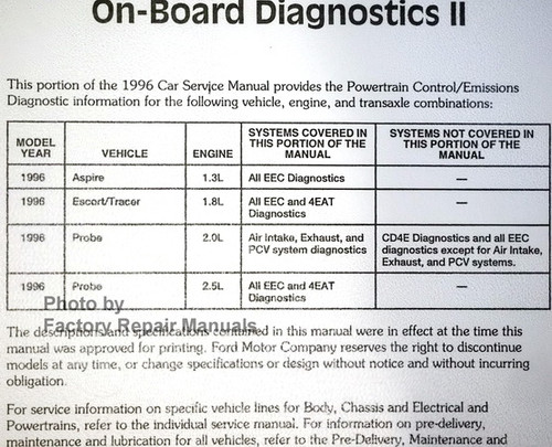 Powertrain Control/Emissions Diagnosis 1996 Service Manual Car/Truck On Board Diagnosics IIB Applications