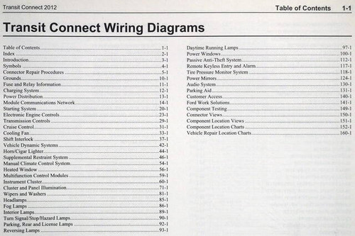 2012 Ford Transit Connect Wiring Diagrams