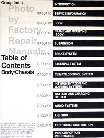 Ford 1995 F & B 700-800-900 Service Manual Powertrain/Drivetrain, Body/Chassis