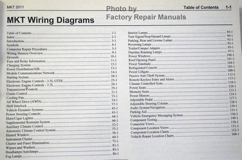 2011 Lincoln MKT Wiring Diagrams Table of Contents