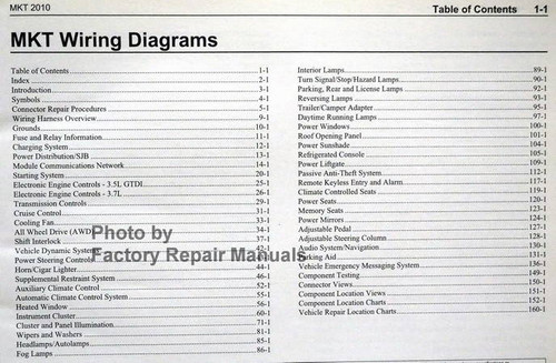 2010 Lincoln MKT Wiring Diagrams Table of Contents