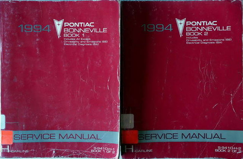 1992 Pontiac Bonneville Service Manuals Volume 1, 2