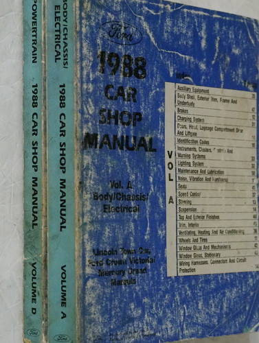 1988 Town Car, Crown Victoria & Grand Marquis Factory Shop Service Manual Volumes 1, 2