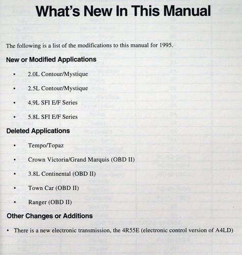 1995 Ford Powertrain Control / Emissions Diagnosis Service Manual ODB1