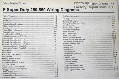2011 Ford F-250, 350, 450, 550 Super Duty Wiring Diagrams Table of Contents