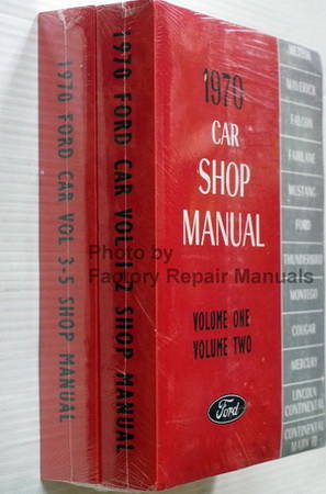 1970 Ford Lincoln Mercury Car Shop Manual Volume 1, 2, 3, 4, 5 Spine View