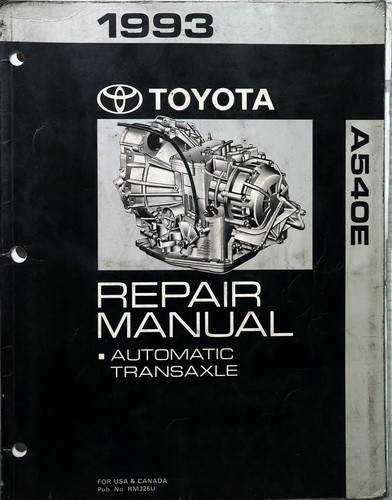 1993 Toyota A540E Repair Manual Automatic Transaxle
