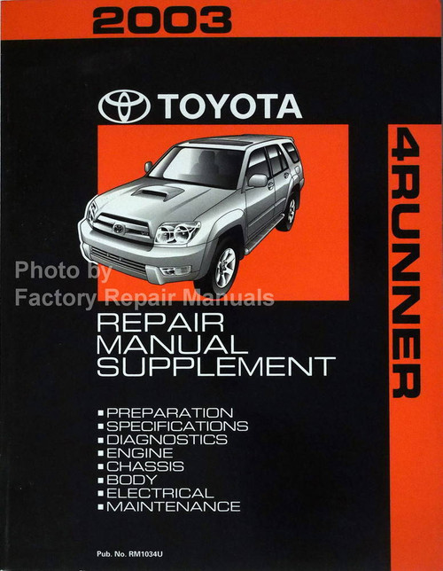 2003 Toyota 4Runner Repair Manual V6 Supplement