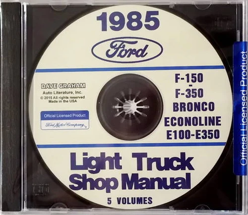 1985 Ford F-150 to F-350 Bronco Econoline Shop Manual 5 Volumes