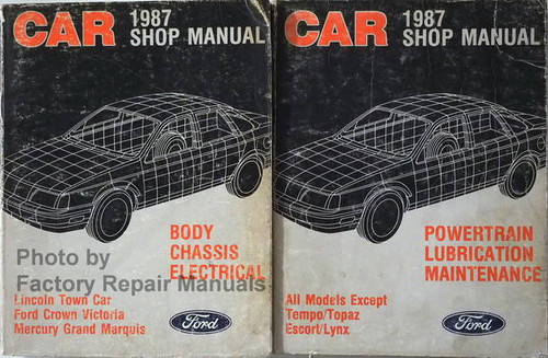 1987 Car Shop Manual Lincoln Town Car Ford Crown Victoria Mercury Grand Marquis