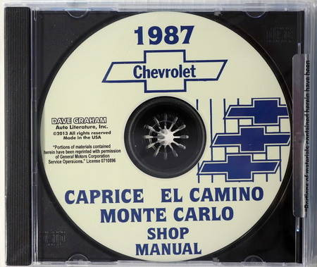 1987 Chevrolet Caprice  El Camino Monte Carlo Shop Manual