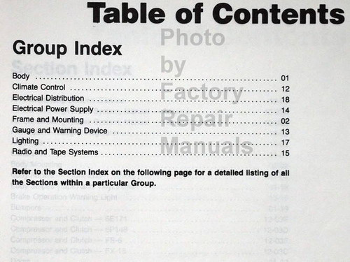 1990 Ford Ranger, Bronco II, Aerostar Factory Shop Service Manual Table of Contents 2
