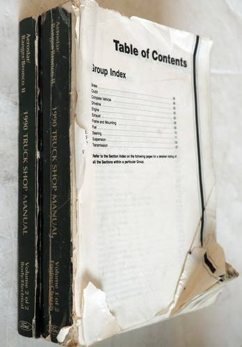 1990 Ford Ranger, Bronco II, Aerostar Factory Shop Service Manual Volume 1, 2