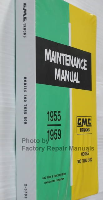 1955-1959 GMC Truck Service Manual 100-500 Spine View