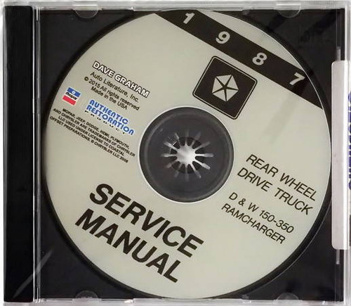 1987 Service Manual Rear Wheel Drive Trucks D & W 100-350 Ramcharger