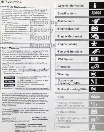 2012 Honda Insight Service Manual Table of Contents 1