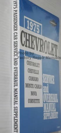 1975 Chevrolet Chevelle, Camaro, Monte Carlo, Nova, Corvette Service Manual Spine View