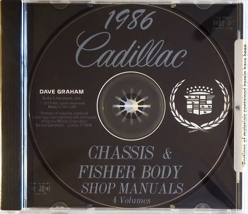 1986 Cadillac Factory Shop Service Manual and Body Repair Manual CD