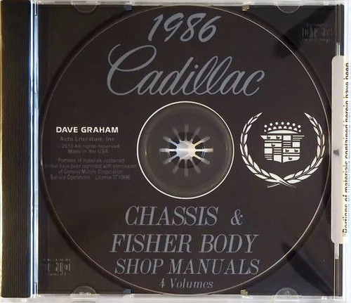 1986 Cadillac Factory Shop Service Manual and Body Repair Manual CD