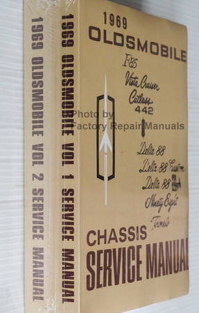 1969 Oldsmobile F85, Vista Cruiser, Cutlass, 442 Delta 88, 98, Tornado Chassis Service Manual Spine View