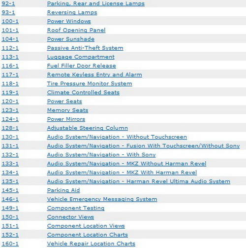 2019 Ford Fusion Hybrid, Energi Wiring Diagrams Table of Contents 2