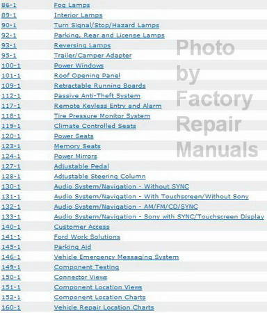 Ford 2017 F250 F350 F450 F550 Super Duty Wiring Diagrams Table of Contents 2