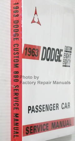 1963 Dodge Custom 880 Passenger Car Service Manual Spine View