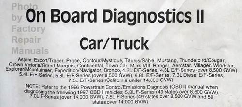 1997 Ford Powertrain Control/Emissions Diagnosis Service Manual Car/Truck On Board Diagnosics II Applications