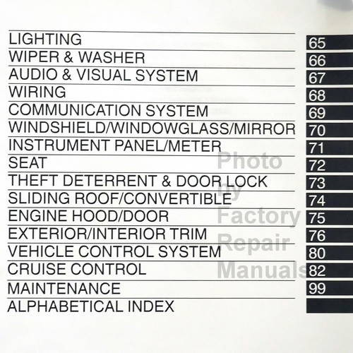 2004 Toyota Corolla Repair Manual Table of Contents 3