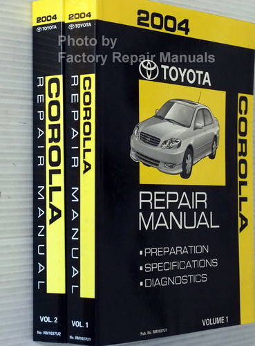 2004 Toyota Corolla Repair Manuals Spine View