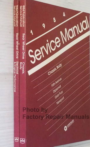 1984 Chrysler Fifth Avenue, Newport, Dodge Diplomat, Plymouth Grand Fury Service Manuals Spine View