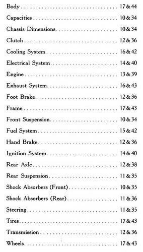 1949 1950 1951 Lincoln Mercury Overhaul Manual Table of Contents