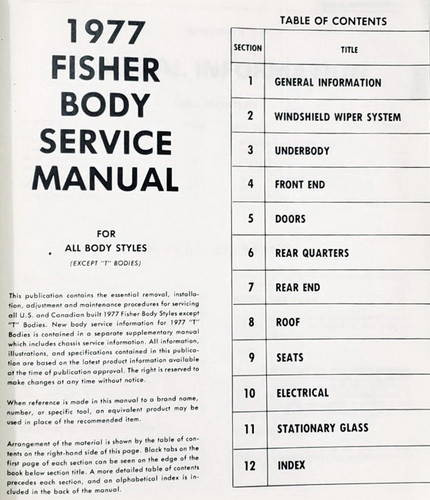 1977 Fisher Body Service Manual
