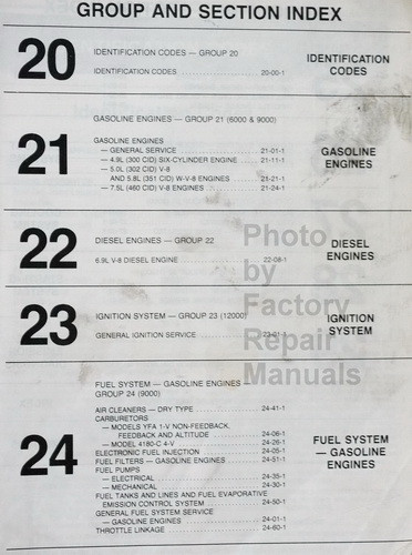 1986 Ford F150 F250 F350 Truck, Econoline, Bronco Factory Shop Service Manual - Volume B Engine