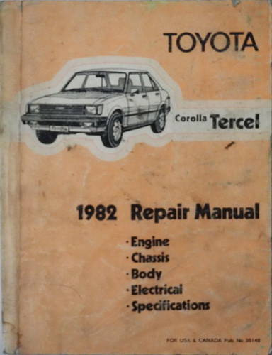 1982 Toyota Corolla Tercel Repair Manual