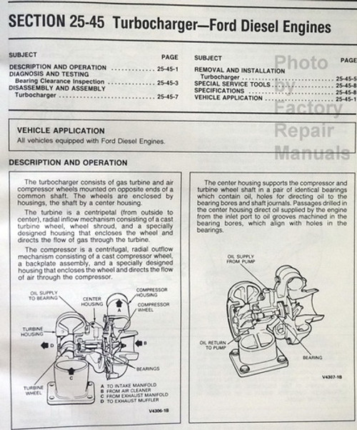 1989 Ford 6.6L and 7.8L Diesel Engine Shop Manual Table of Contents 3