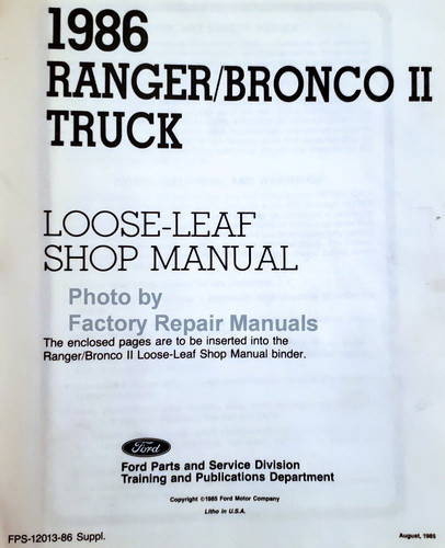 1986 Ford Ranger / Bronco II Shop Manual 