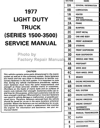 1977 GMC Truck Suburban Jimmy Van Service Manual 