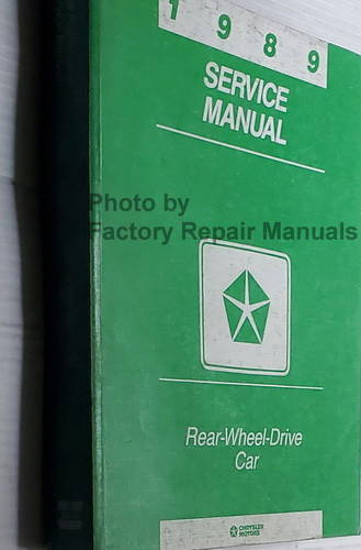 1989 Service Manual Chrysler Rear Wheel Drive Car Spine View