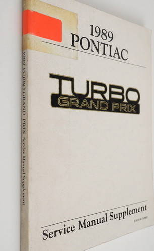 1989 Pontiac Turbo Grand Prix Service Manual Supplement