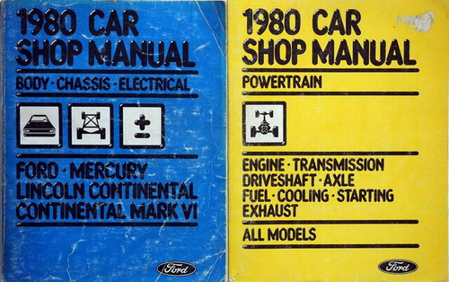 1980 Ford LTD Lincoln Continental Mark VI Mercury Marquis Service Manual Set
