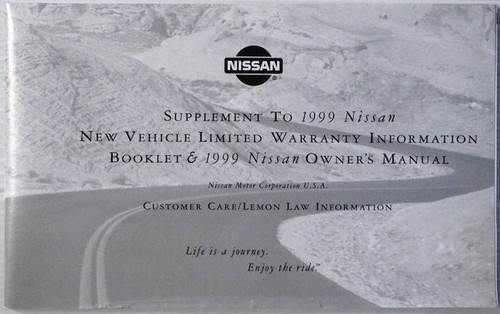 1999 Nissan Pathfinder Owner\'s Manual Supplement