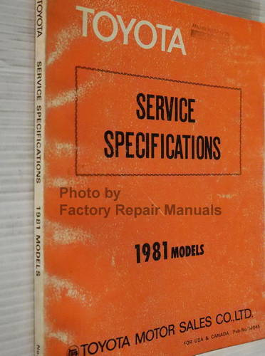 1981 Toyota Service Specifications Manual
