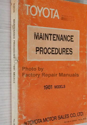 1981 Toyota Maintenance Procedures Manual