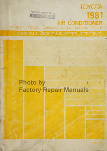 1981 Toyota Air Conditioner Installation Instructions 