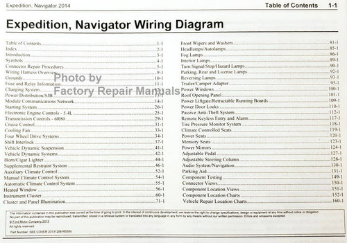 2014 Ford Expedition, Lincoln Navigator Electrical Wiring Diagrams Table of Contents
