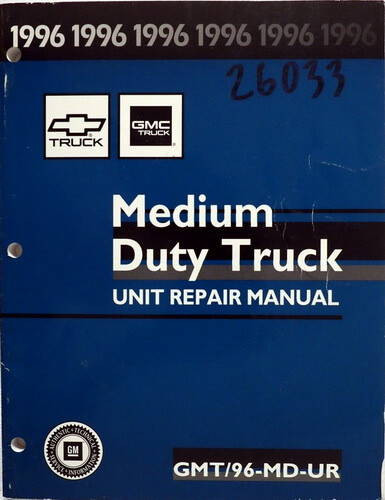 1996 Chevy Kodiak GMC Topkick P6 B7 Bus Unit Repair Manual