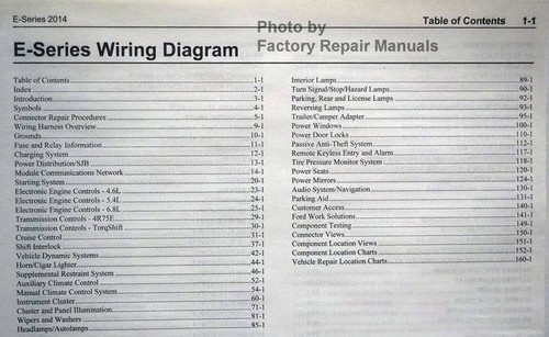 2014 Ford E-Series Wiring Diagrams Table of Contents