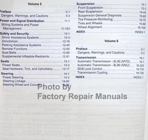 2018 Chevrolet Express GMC Savana GM Service Manual Table of Contents 2