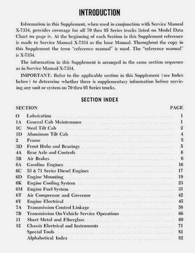 1974 GMC 7500-9502 Service Manual Heavy Duty Shop Repair Supplement